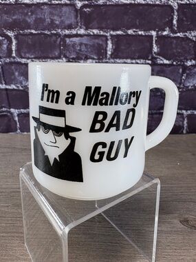 Vintage Anchor Hocking Milk Glass Mug 1950s Advertising